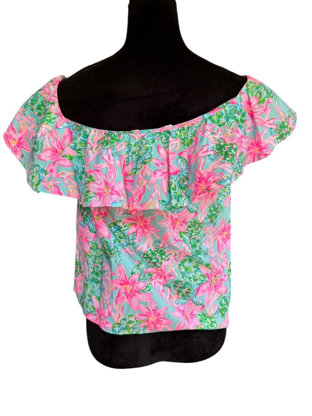 Lilly Pulitzer Zeldie One Shoulder Ruffle Top Size Xtra Small - Picture 5 of 8